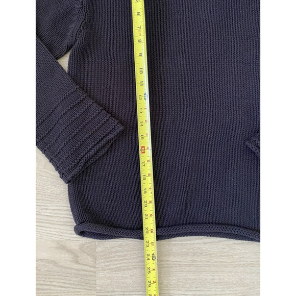 Vintage 90s Women's 100% Cotton Roll Neck Chunky Knit Fisherman Sweater XS Retro - Picture 5 of 6